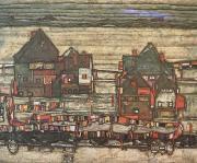 Egon Schiele Houses with Laundry (subrub II) (mk12) Spain oil painting artist